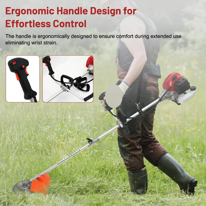 Gas Powered 4-In-1 Weed Wacker With Trimmer Edger Hedge Tool