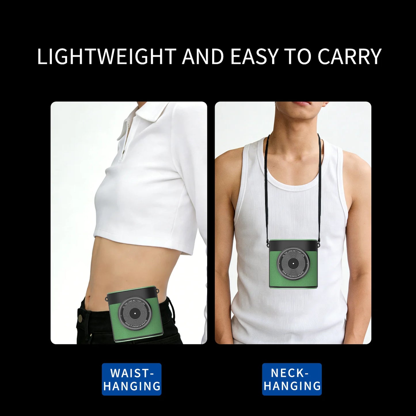 Portable Waist Fan – 5-Speed Outdoor Mini Fan
