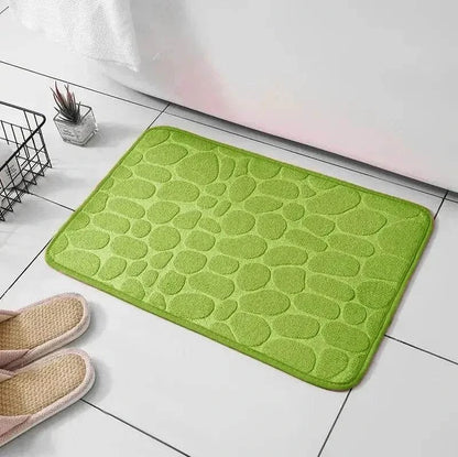 Embossed Microfiber Anti Slip Pebble Bath Mat