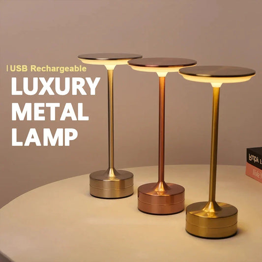 USB Rechargeable Touch LED Table Lamp — Dimmable Bedside Light