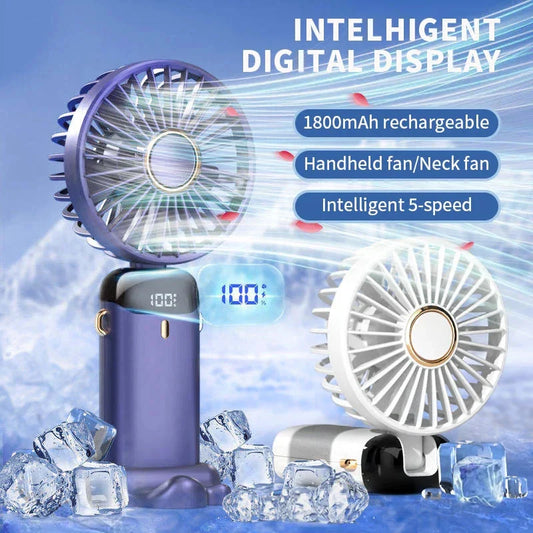 Foldable Neck Fan with Phone Stand
