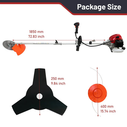 Gas Powered 4-In-1 Weed Wacker With Trimmer Edger Hedge Tool