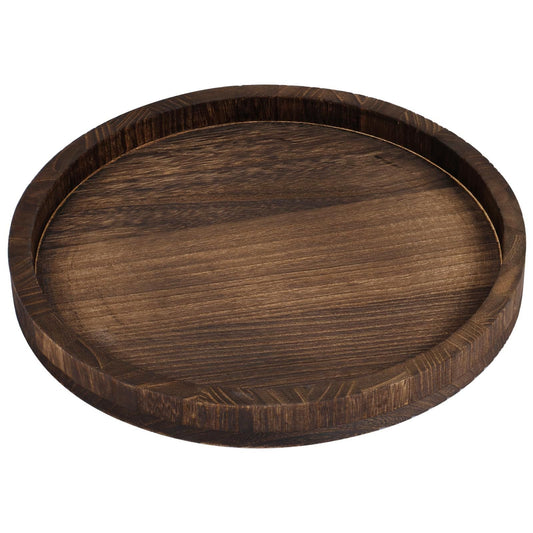 Round Wooden Tray & Candle Holder