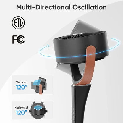 Quiet Bedroom Pedestal Fan with Remote, 20dB DC Air Circulator, 15 Speeds, 5 Modes & 120° Oscillation Dream Voice