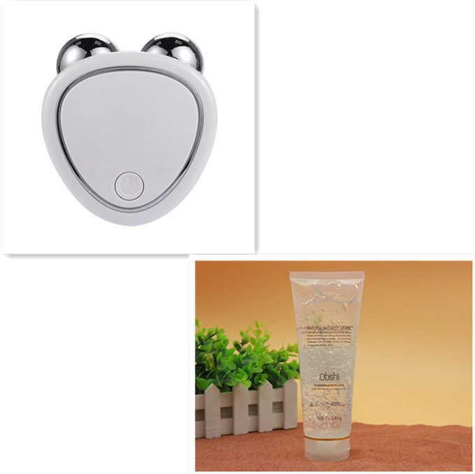 Portable Facial Micro-current Beauty Instrument For Lifting Thinning And Reducing Edema With Double Roller Massager null