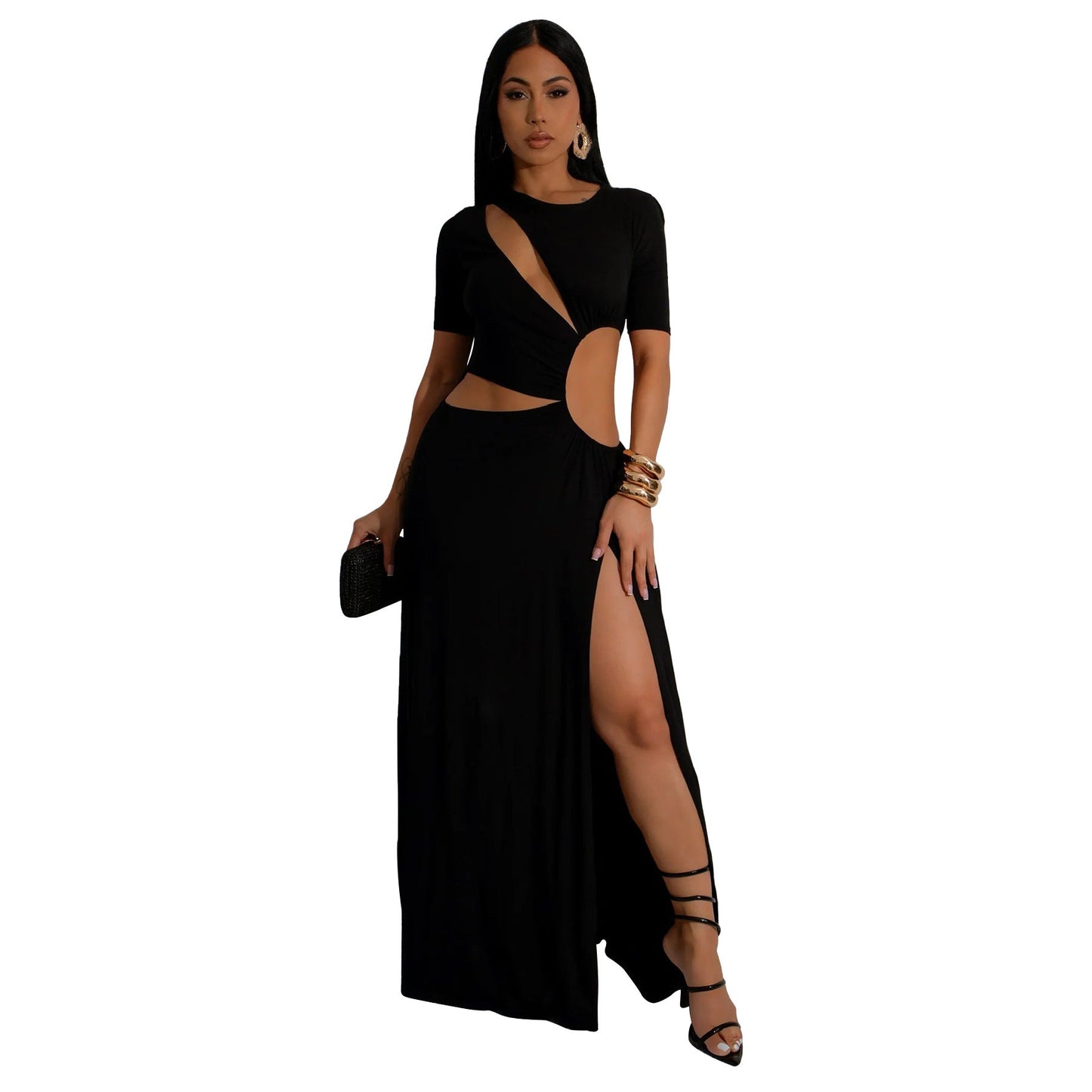 Sexy Waist-Cut Irregular Hem Long Dress Dream Voice