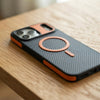 Carbon Fiber Leather Magnetic Phone Case Dream Voice