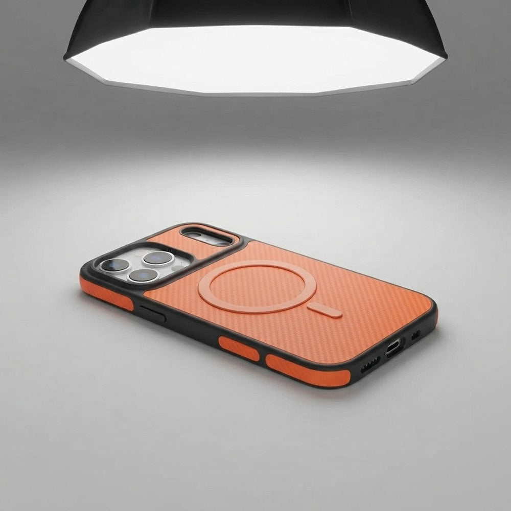 Carbon Fiber Leather Magnetic Phone Case Dream Voice