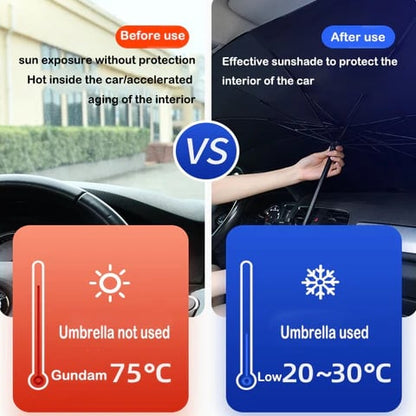 ☀️LAST DAY SALE – ONLY ￡12.99!!🔥Upgraded Car Windshield Sun Shade Umbrella🚗Foldable Heat Insulation Front Window Sun Visor