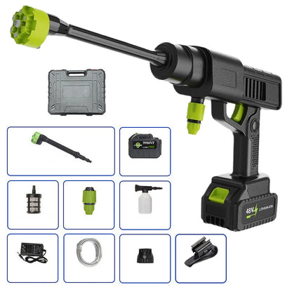 Cordless High-Pressure Washer and Single-Port Charging Dock—Portable Bottle-Fed Washer