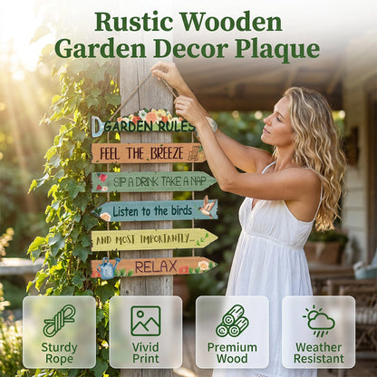 Rustic Wooden Garden Wall Sign