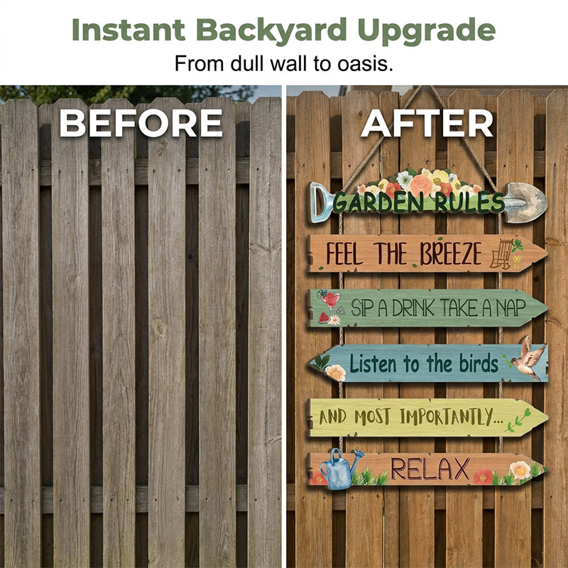 Rustic Wooden Garden Wall Sign