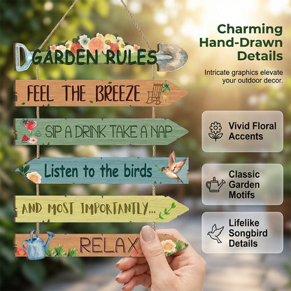 Rustic Wooden Garden Wall Sign