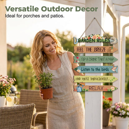 Rustic Wooden Garden Wall Sign