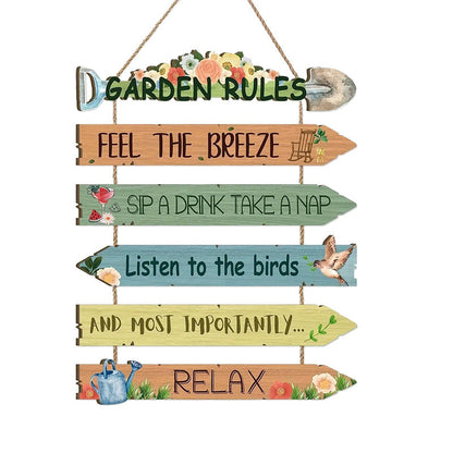 Rustic Wooden Garden Wall Sign
