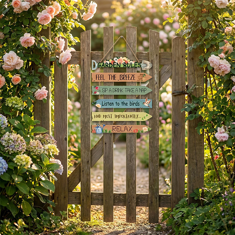 Rustic Wooden Garden Wall Sign